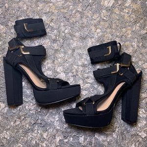 Mona Mia Collection Chunky Black Heels